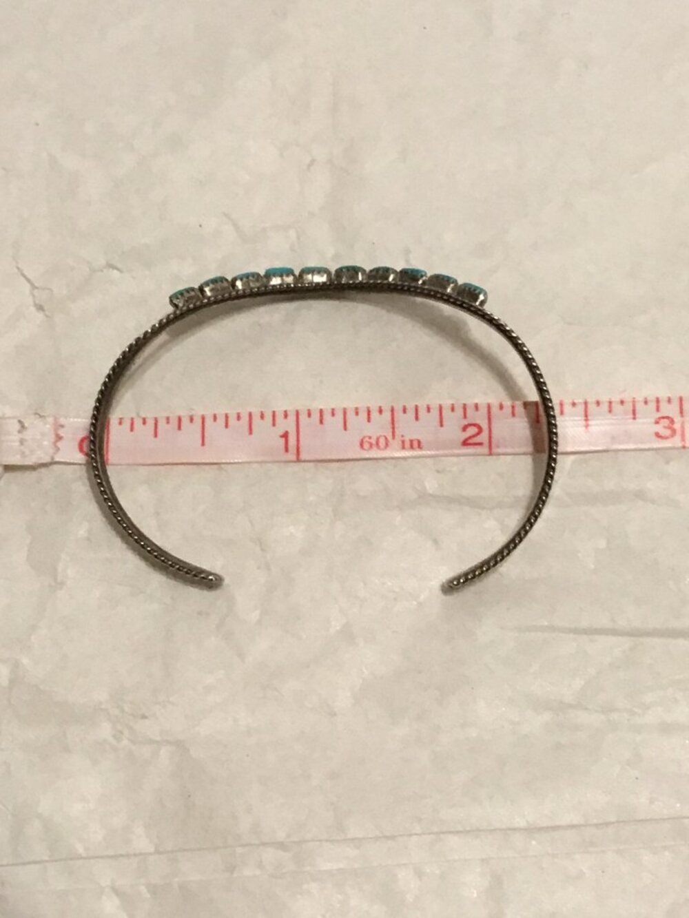 Fabulous sterling silver and turquoise cuff bracelet - Navaho?? - Picture 6 of 10